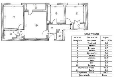 Apartament cu 3 camere semidecomandat, mobilat în Drumul Taberei - 11