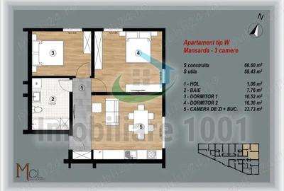Apartamente cu 2 ?i 3 camere, imobil nou, mansarda, zona centrala - 3