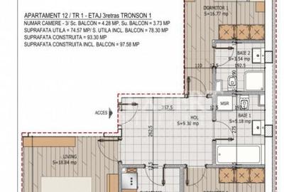 3 Camere Ideal Familie -Bloc Intim - 1