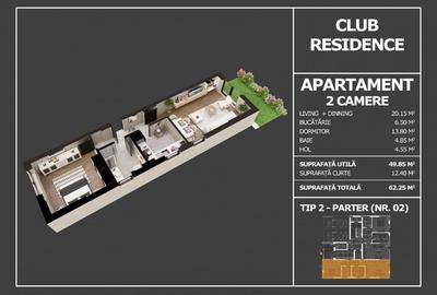 Apartament 2 camere decomandat si curte 12 mp Postalionului. - 2