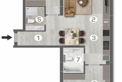 Apartament 3 camere spatios si luminos zona Brancoveanu bloc nou 2023 - 4