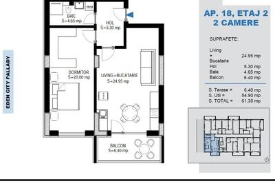 AP. 2 CAM. CU LIVING OPEN SPACE. PROIECT PREMIUM - BLOC P+4! - 2