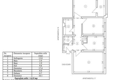 Apartament cu 3 camere decomandat în Central - 1
