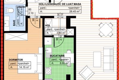 Apartament 2 camere, decomandat 57,10mp, 1 Mai, zona Parc Nicolae Romanescu. - 1