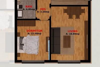 Apartament cu 2 camere semidecomandat în Dobroești - 1