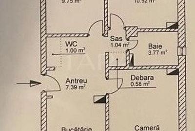 Apartament cu 3 camere în Baciu
