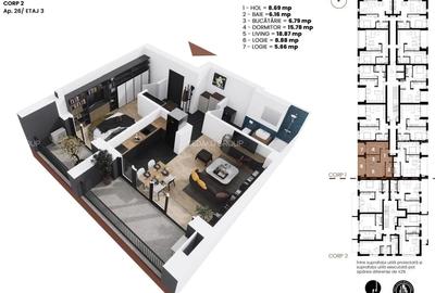 Apartament cu 2 camere decomandat în Bucovina - 6