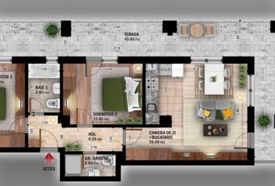 AP. 3CAM. LIVING OPEN SPACE+TERASA-BLOC FINALIZAT / COMISION 0%! - 2