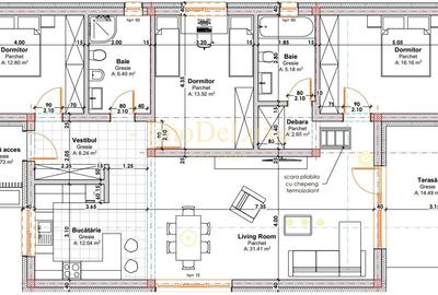 Casa individuala 1 nivel, teren 900 mp, 107 mp utili, 4 cam, com. Jucu - 14