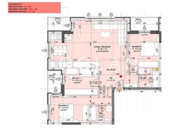 Apartament 4 camere 91 mp utili, 3 balcoane , Str. Doamna Stanca - 5