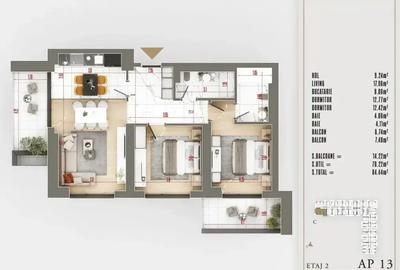 Apartament 3 camere Premium| Extra Izolatie Fonica | Titan Pallady - 2