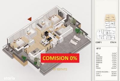 Apartament cu 4 camere în Titan