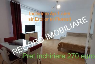 Apartament 1 camera, parcare pe Strada Eroilor in Floresti