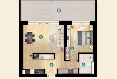 Apartament cu 2 camere în Central - 2