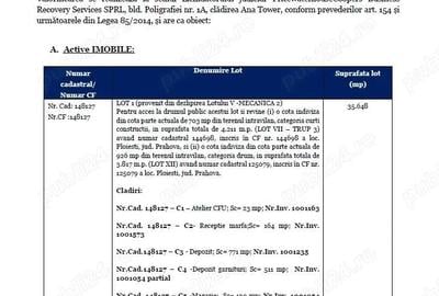 Anunt vanzare bunuri mobile si imobile - Upetrom 1 Mai S.A. - in faliment - 1