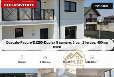 Dascalu-Padure/DJ200-Duplex 5 camere, 3 bai, 2 terase, 400mp teren