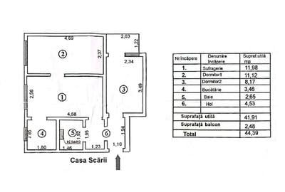 Apartament cu 3 camere în Micro 40 - 2