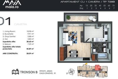 2.	Studio Modern Pitesti | Zona Craiovei | Constructie Noua - 4