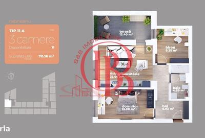 Apartament cu 3 camere, mobilat în Titan - 1