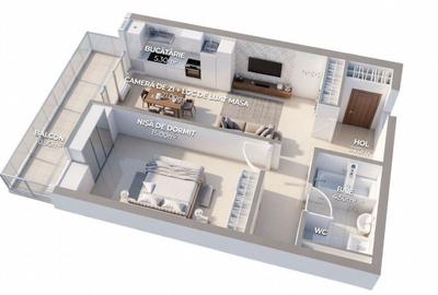 Apartament cu 2 camere semidecomandat în Dâmbul Rotund