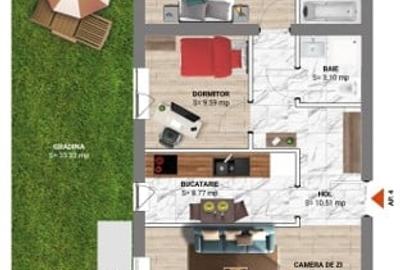 Apartament 3 camere cu grădină proprie 33mp – Greenfield Residence, Băneasa - 1
