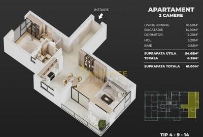 Apartament cu 2 camere semidecomandat în Central - 4