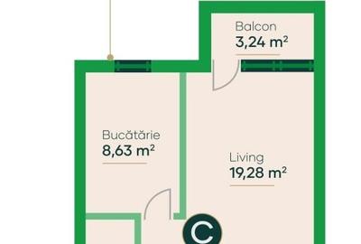 Apartament 1 camera FINALIZAT, 40 mp, bloc NOU, Podu Ros - Jumbo - 4