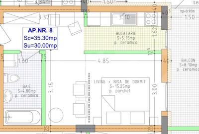 Apartament de vanzare – bloc nou, 47 mp, zona zavoaie terasa 8.70 - 1