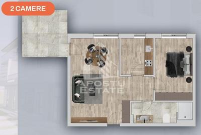 Apartament cu 2 camere semidecomandat în Chișoda - 1