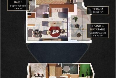 Apartament cu 2 camere semidecomandat în Voluntari - 11