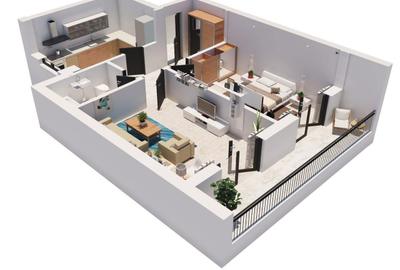 Apartament cu 2 camere decomandat în Exterior Vest - 3