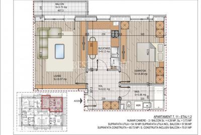Apartament cu 2 camere în Theodor Pallady