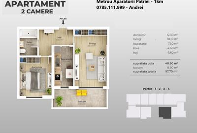 Apartament cu 2 camere decomandat în Berceni - 8