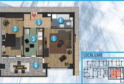 Apartament cu 2 camere decomandat în Central - 2