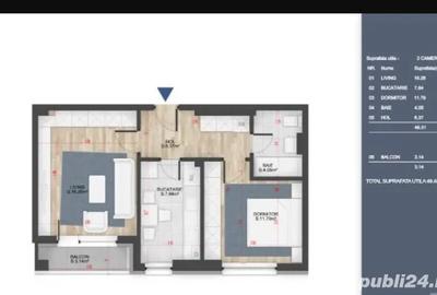 PF Vand apartament 2 camere Newton Tatarasi - 1