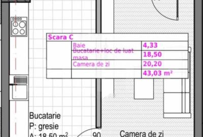 Apartament cu 1 camera + bucatarie inchisa, Soporului ap - 1