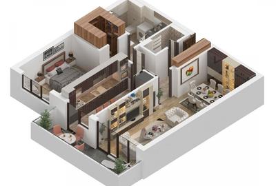 Apartament 2 camere tip 2D - 72 mp utili + terasa - Isaran Residence, Brasov - 7