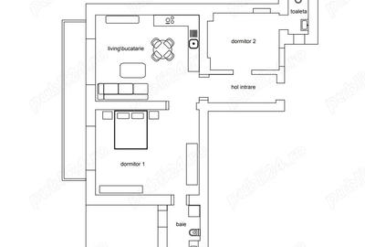 Apartament cu 3 camere semidecomandat în Ultracentral