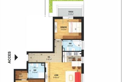 Apartament cu 3 camere decomandat în Central