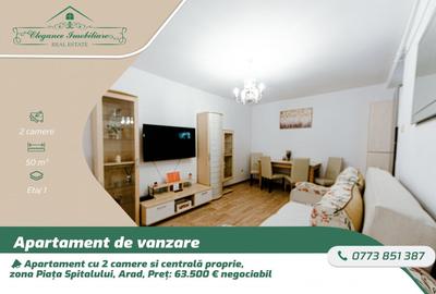 Apartament cu 2 camere semidecomandat, mobilat în P-ța Spitalului - 1