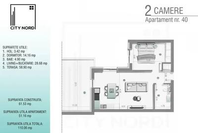 Apartament 2 camere cu terasa mare Confort ?i relaxare - 1
