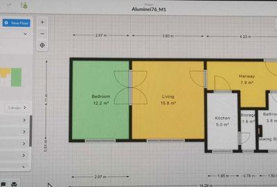 Apartament cu 3 camere semidecomandat în Central