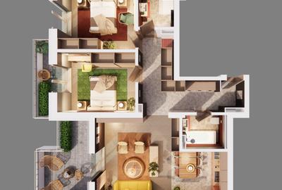 Apartament cu 3 camere decomandat în Romanești - 1