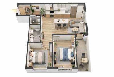 Apartament cu 3 camere decomandat în Central