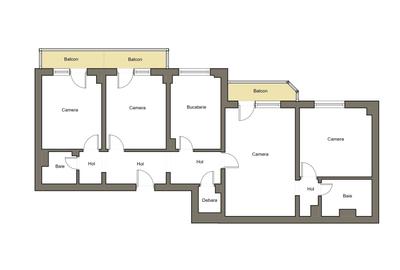 Apartament cu 4 camere semidecomandat în Micălaca