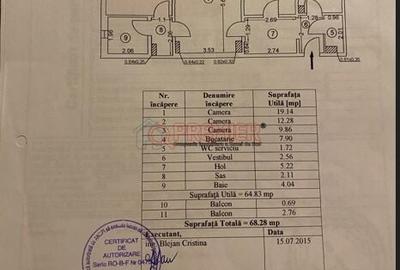 Apartament cu 3 camere în Berceni
