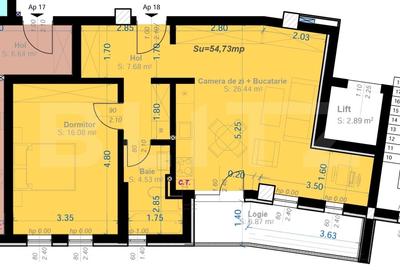Apartament cu 2 camere semidecomandat în Aradului