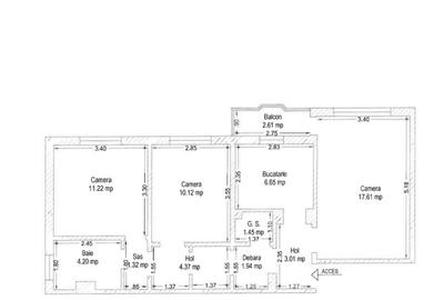 Apartament cu 3 camere decomandat în UTA - 2