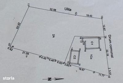 Casă cu 2 camere cu Teren 2040 Mp în Siminicea