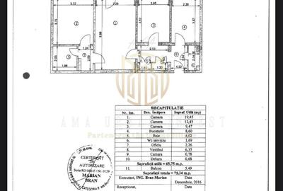 Apartament cu 3 camere semidecomandat în Central